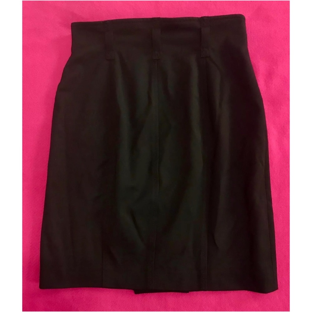 ANN TAYLOR Black Button Front Stretch Pencil Skirt - Picture 4 of 6